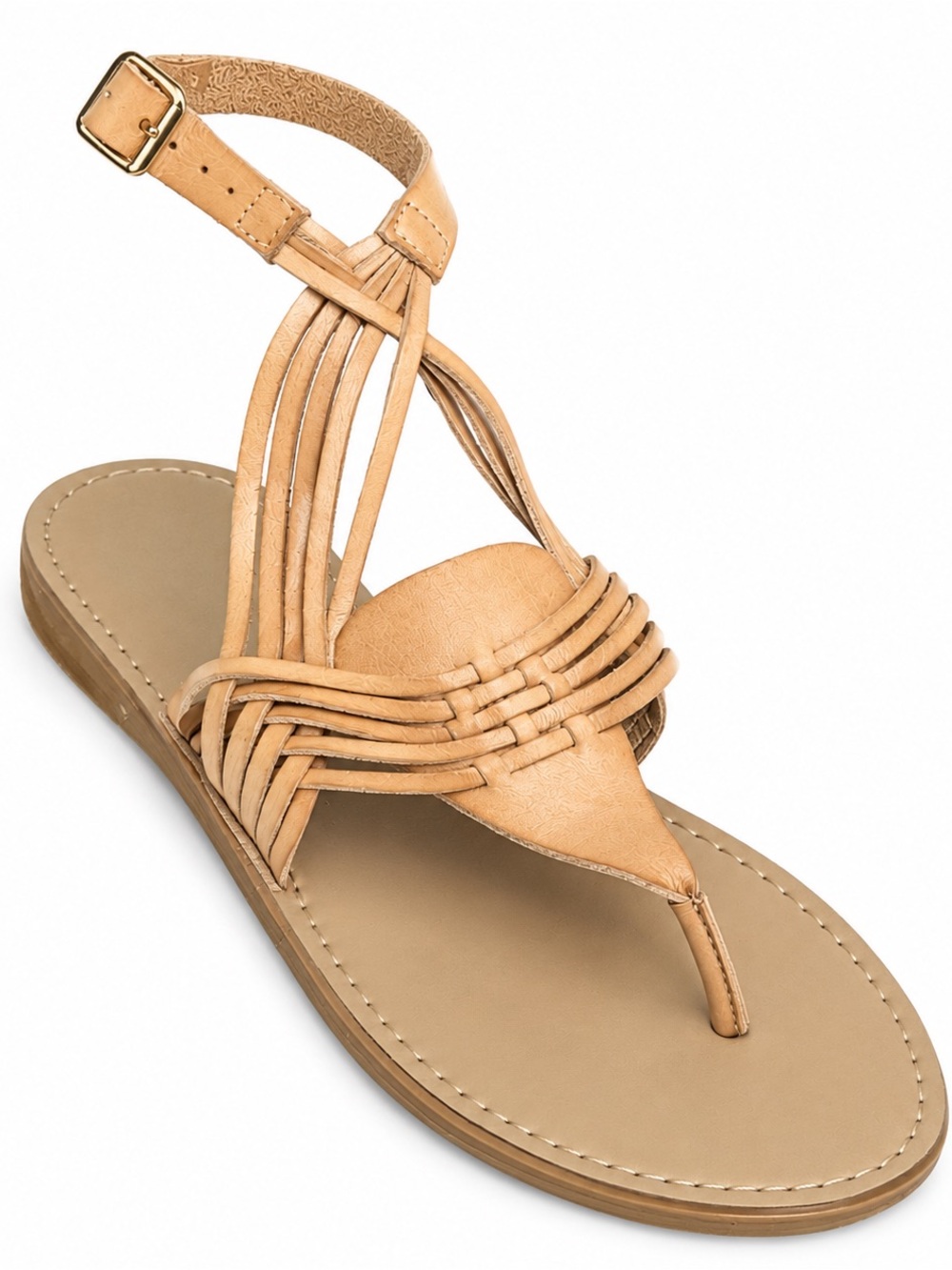 Mossimo Supply Co. Tan Woven Toe-Post‎ Ankle-Strap Sandal